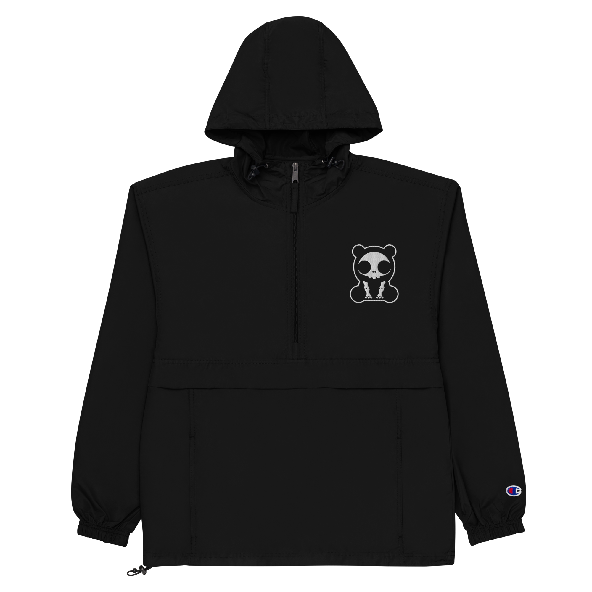 "DEATH BEAR" Embroidered Champion Packable Jacket